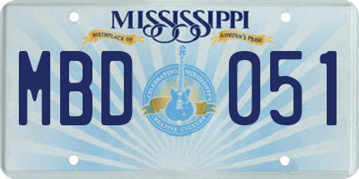 MS license plate MBD051