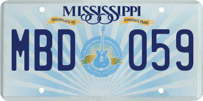 MS license plate MBD059