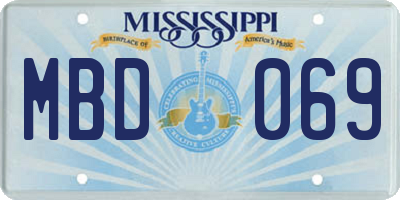 MS license plate MBD069