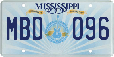 MS license plate MBD096
