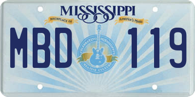 MS license plate MBD119