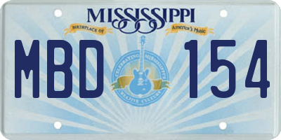 MS license plate MBD154