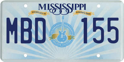 MS license plate MBD155
