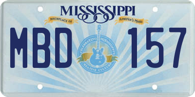 MS license plate MBD157
