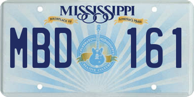 MS license plate MBD161