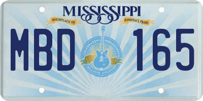 MS license plate MBD165