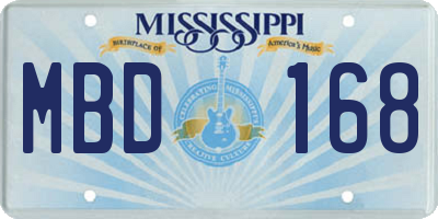 MS license plate MBD168