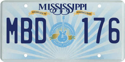 MS license plate MBD176