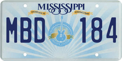 MS license plate MBD184