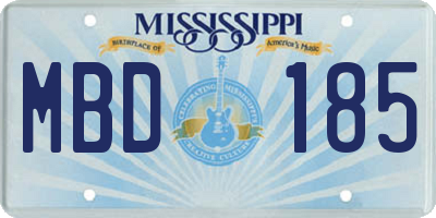 MS license plate MBD185