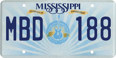 MS license plate MBD188