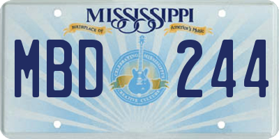 MS license plate MBD244