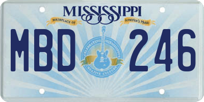 MS license plate MBD246