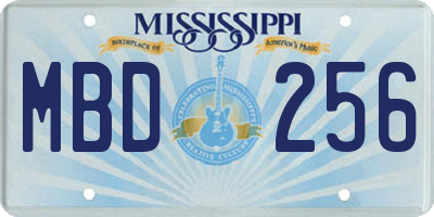 MS license plate MBD256
