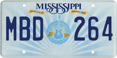 MS license plate MBD264