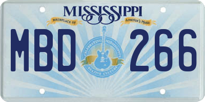 MS license plate MBD266