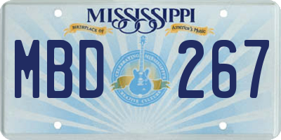 MS license plate MBD267