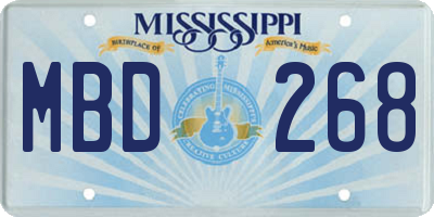 MS license plate MBD268