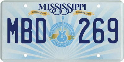 MS license plate MBD269