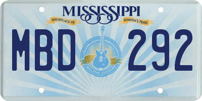 MS license plate MBD292