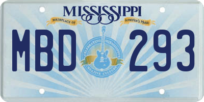 MS license plate MBD293