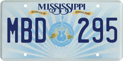 MS license plate MBD295