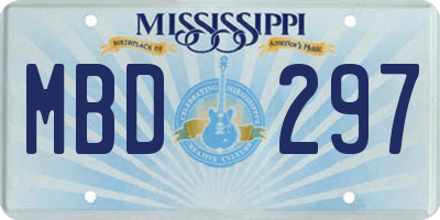 MS license plate MBD297