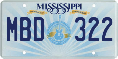 MS license plate MBD322