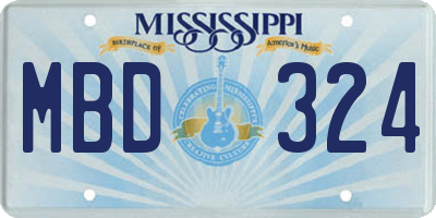 MS license plate MBD324