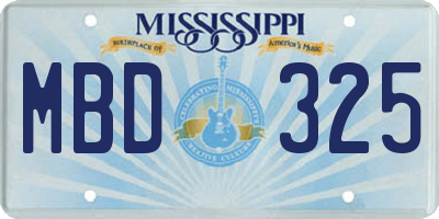 MS license plate MBD325