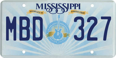 MS license plate MBD327