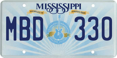 MS license plate MBD330