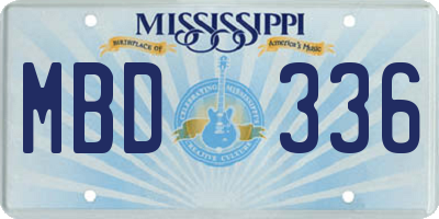 MS license plate MBD336