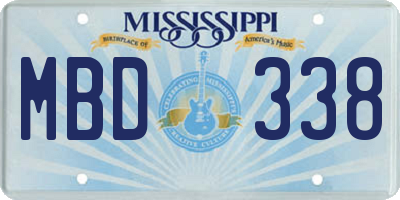 MS license plate MBD338