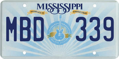 MS license plate MBD339