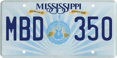 MS license plate MBD350