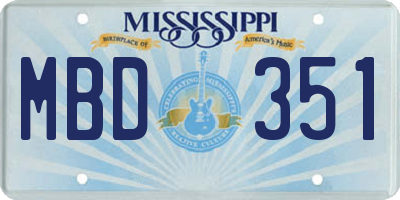 MS license plate MBD351