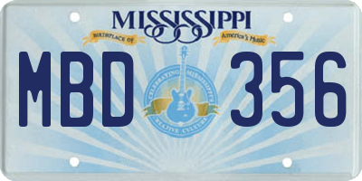 MS license plate MBD356
