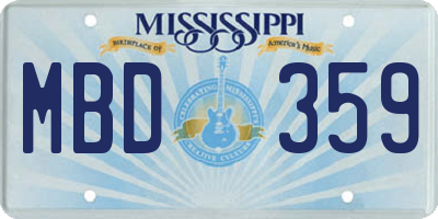 MS license plate MBD359