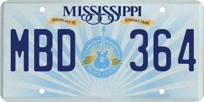 MS license plate MBD364