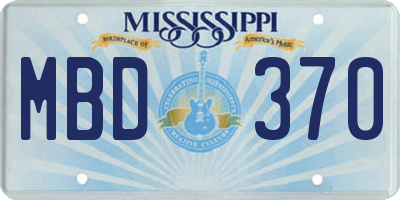 MS license plate MBD370