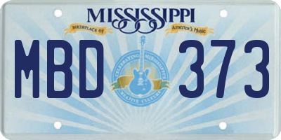MS license plate MBD373