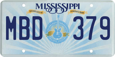 MS license plate MBD379