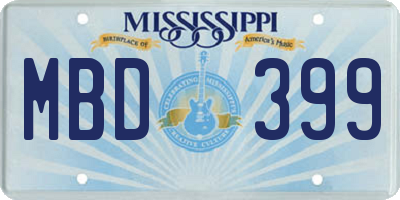 MS license plate MBD399
