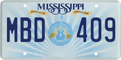 MS license plate MBD409