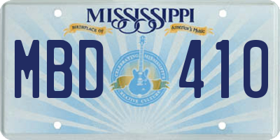 MS license plate MBD410