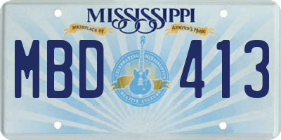 MS license plate MBD413