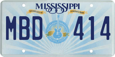 MS license plate MBD414