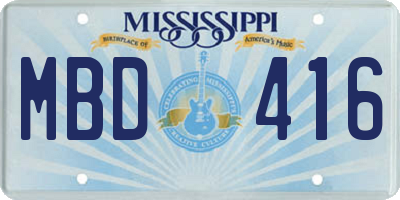MS license plate MBD416