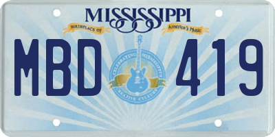MS license plate MBD419